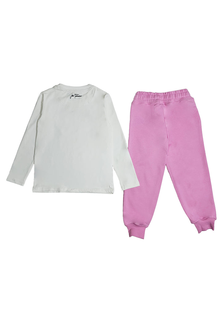 Conjunto blanco y rosa para niña