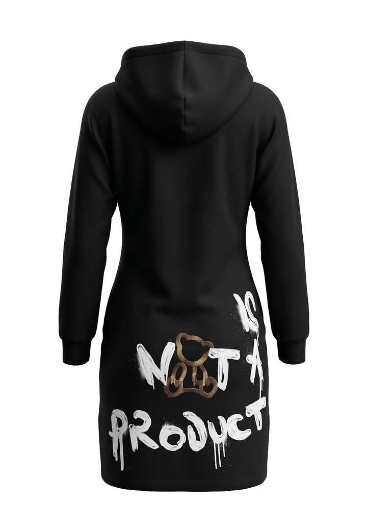 Vestido sudadera negro para niña