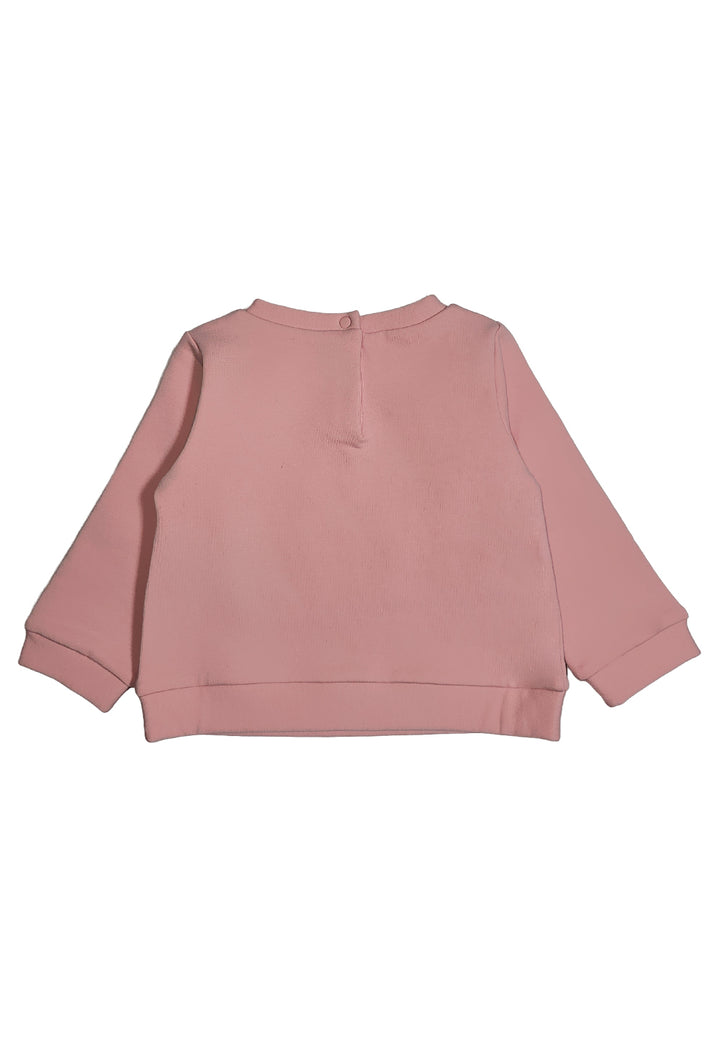 Sudadera de cuello redondo rosa para bebé niña