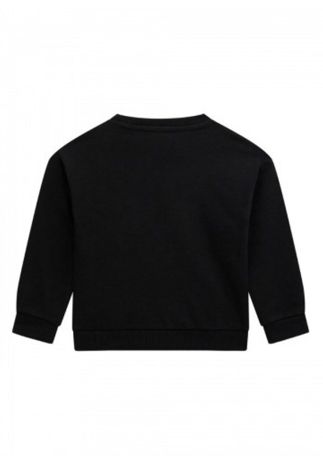 Sudadera negra de cuello redondo para niña