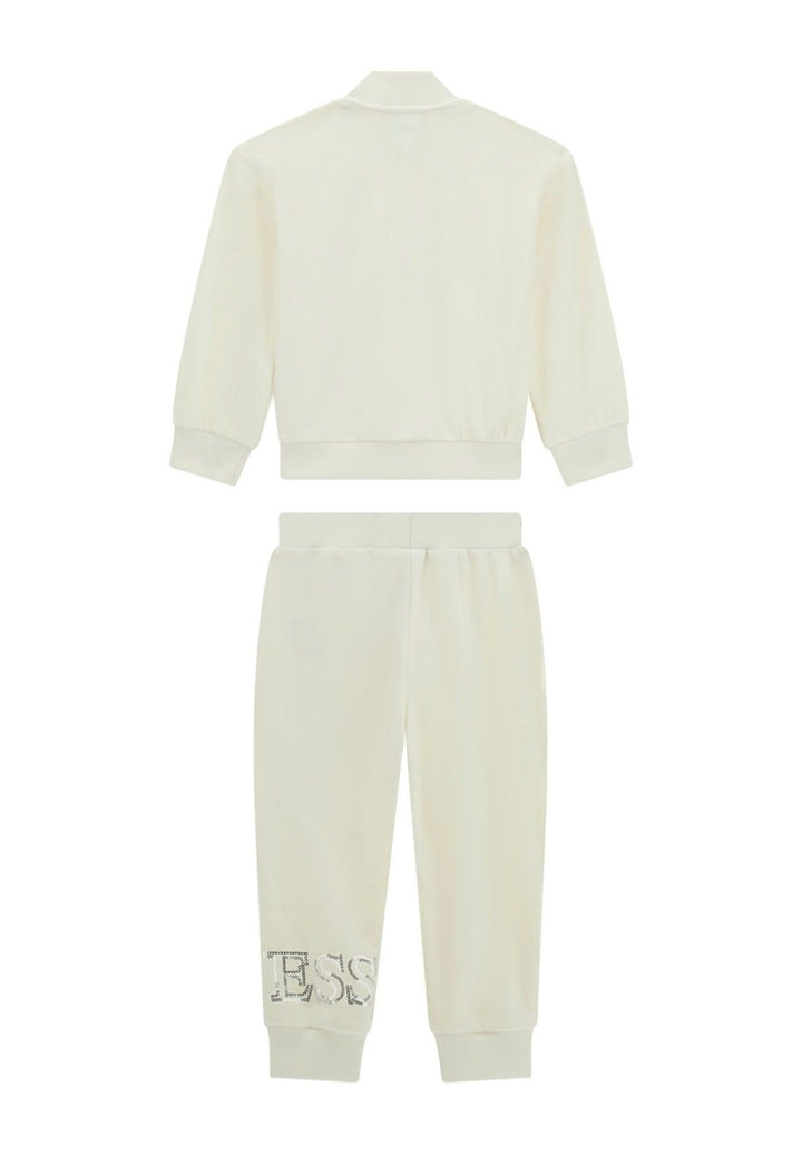 Conjunto de sudadera color crema para niña