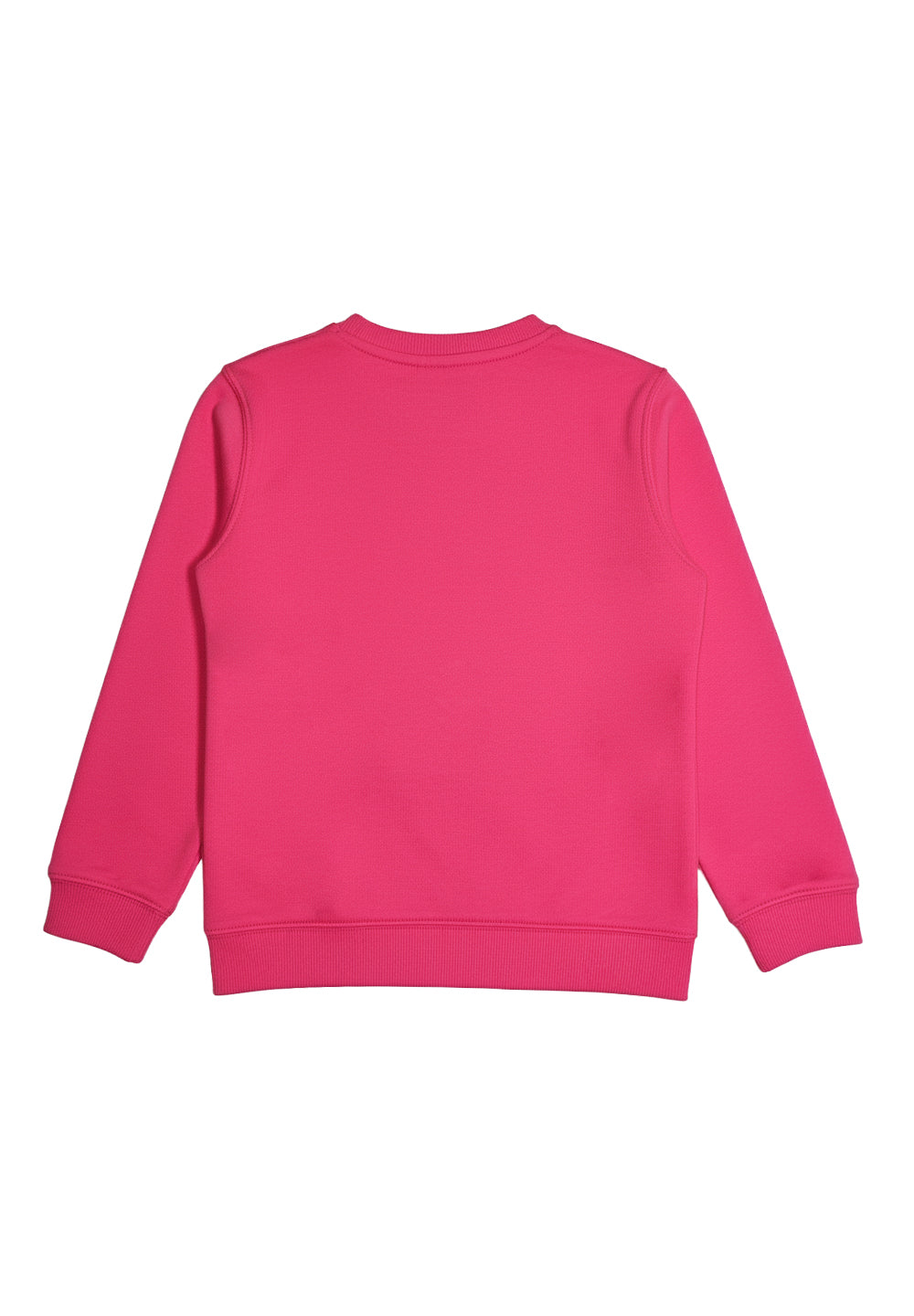 Sudadera de cuello redondo fucsia para niña