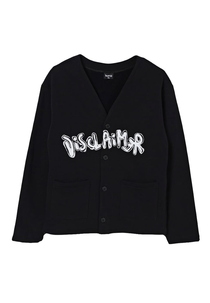 Schwarze Sweatshirt-Strickjacke für Jungen