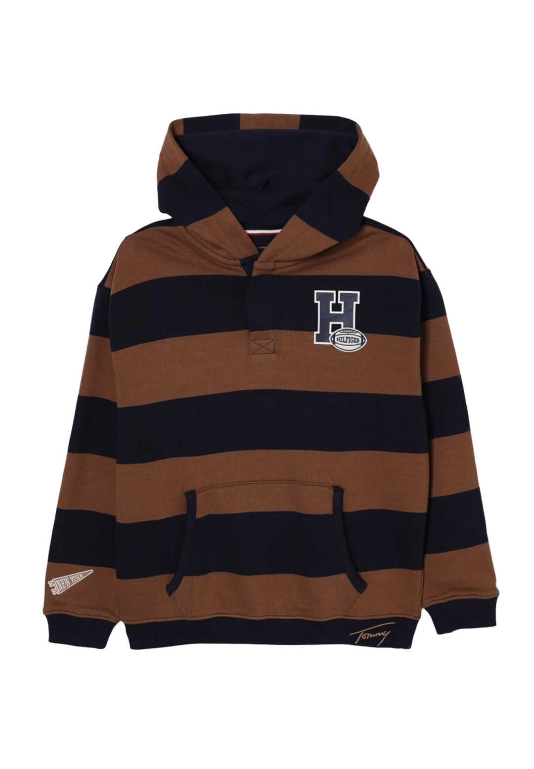 Sudadera con capucha marrón para niño