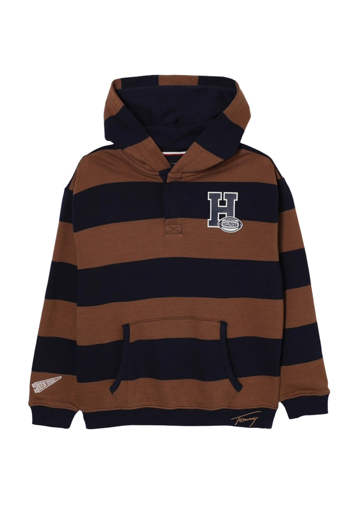 Sudadera con capucha marrón para niño