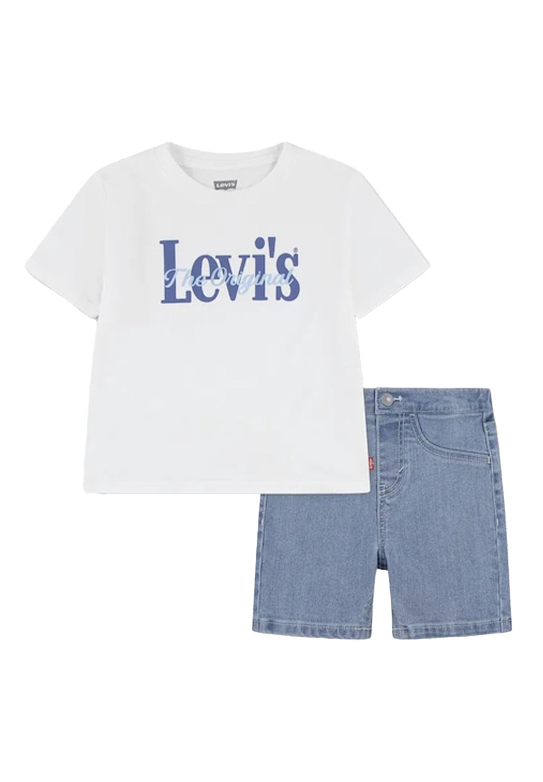 Tenue en jean blanc et bleu pour nouveau-né