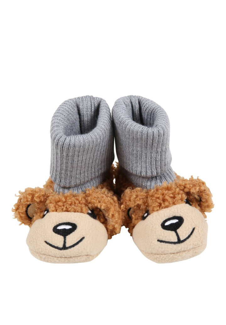 Ensemble bonnet et chaussons marron pour nouveau-nés
