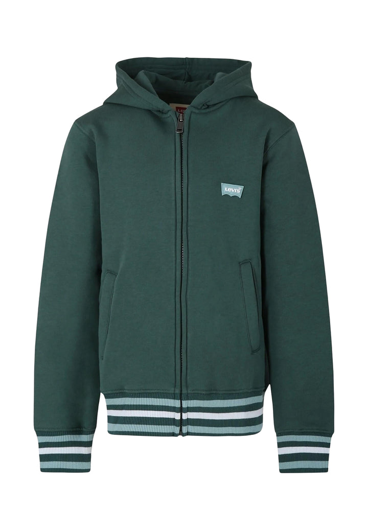 Sudadera verde con cremallera para niño