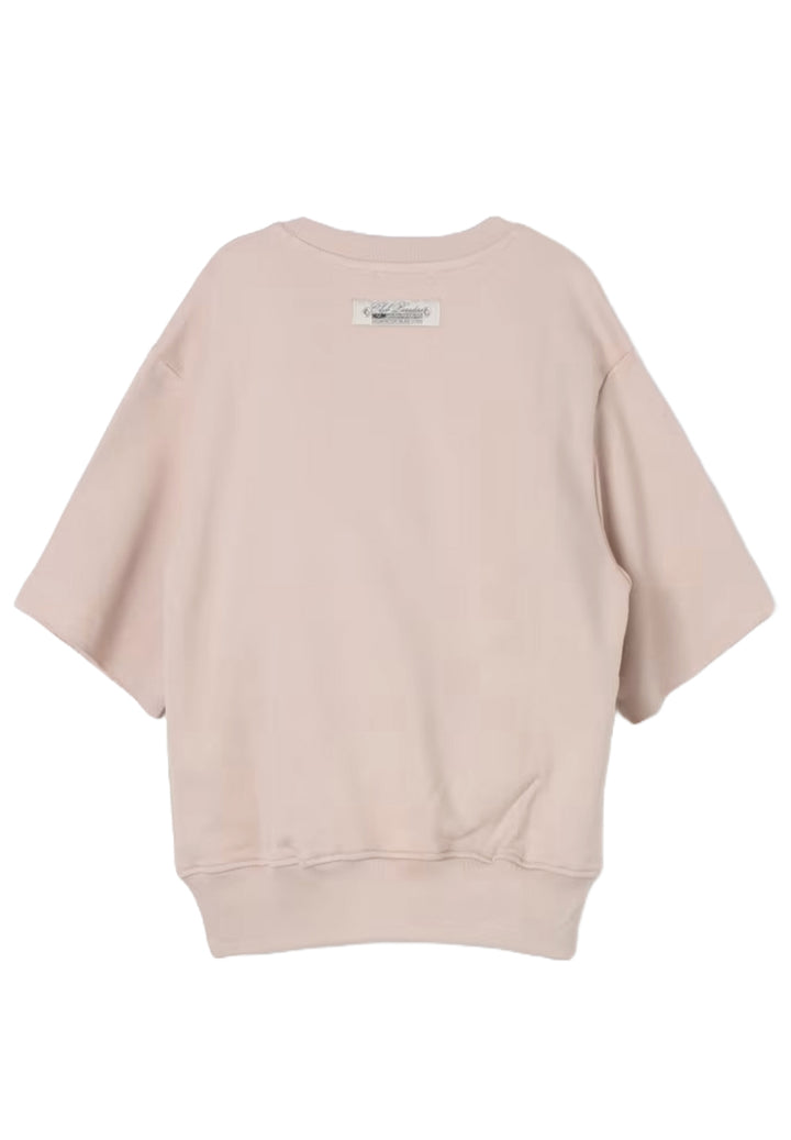 Sudadera de cuello redondo beige unisex
