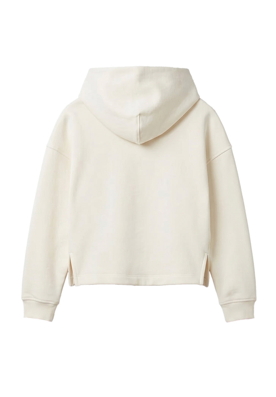 Cream hooded sweatshirt for baby girl