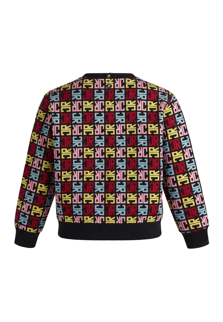 Sudadera de cuello redondo negra para bebé niña