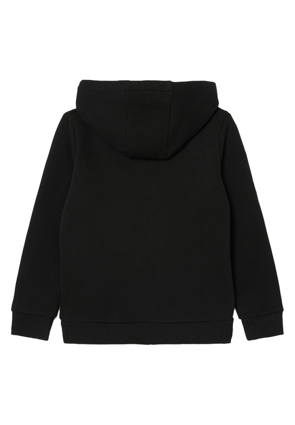 Sudadera con cremallera y capucha negra para niño