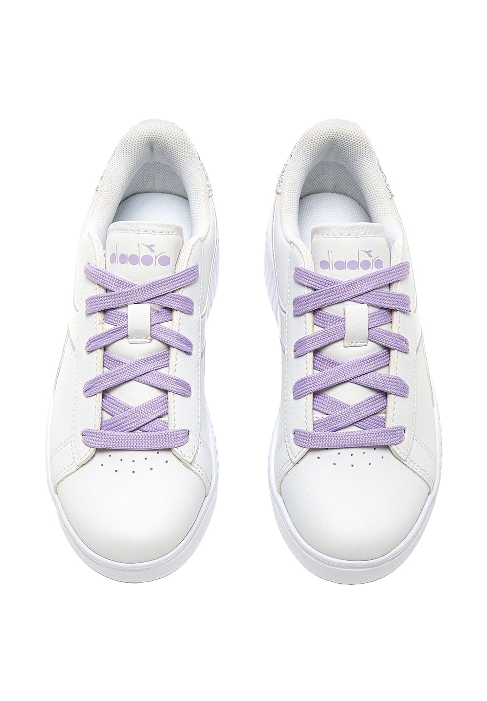 Chaussures blanches et violettes pour filles