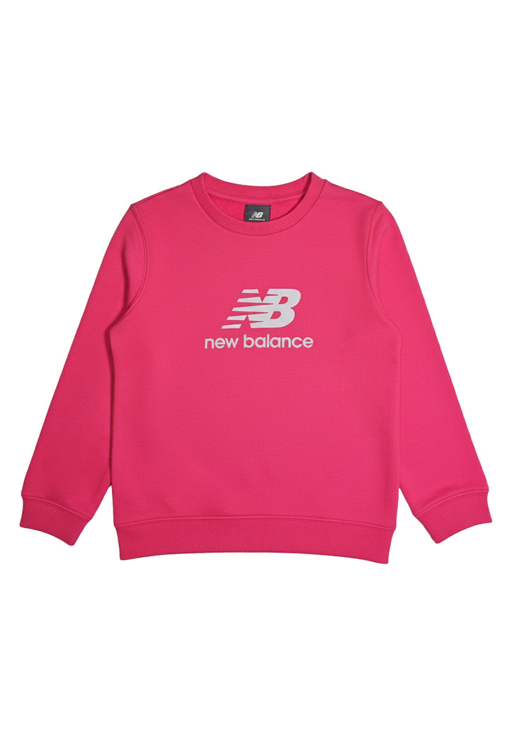 Sudadera de cuello redondo fucsia para niña