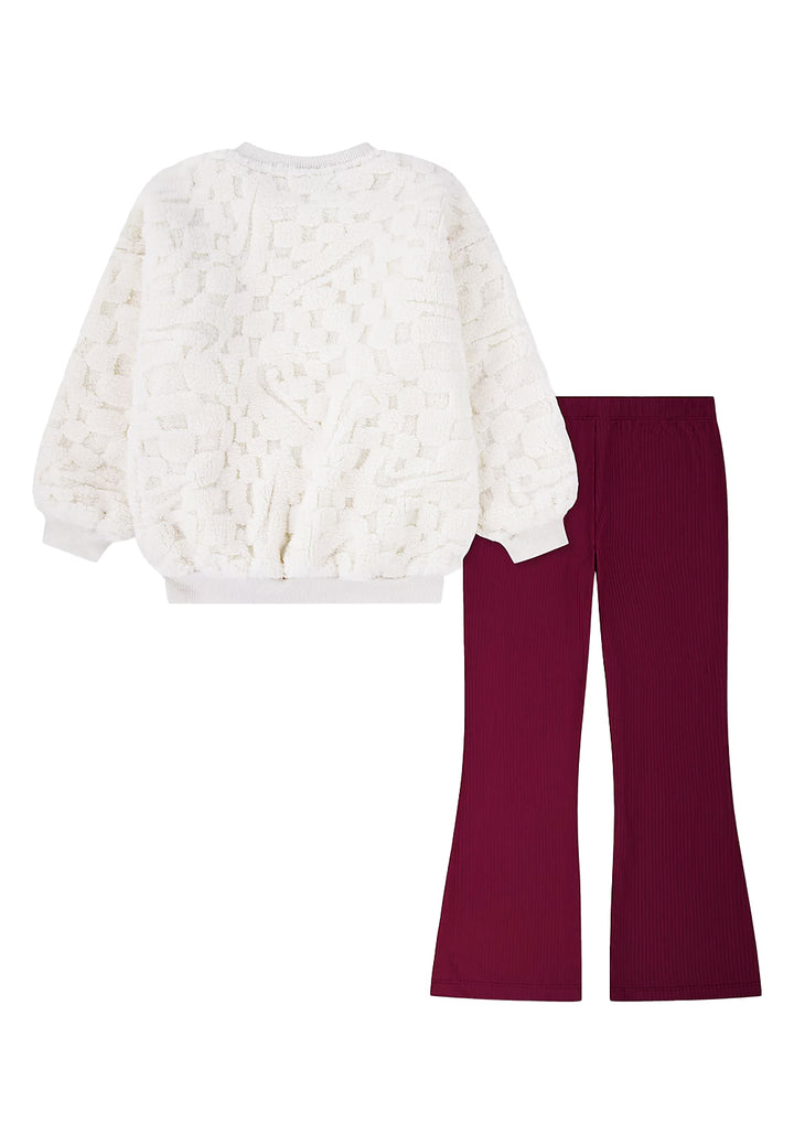 Conjunto blanco y fucsia para niña