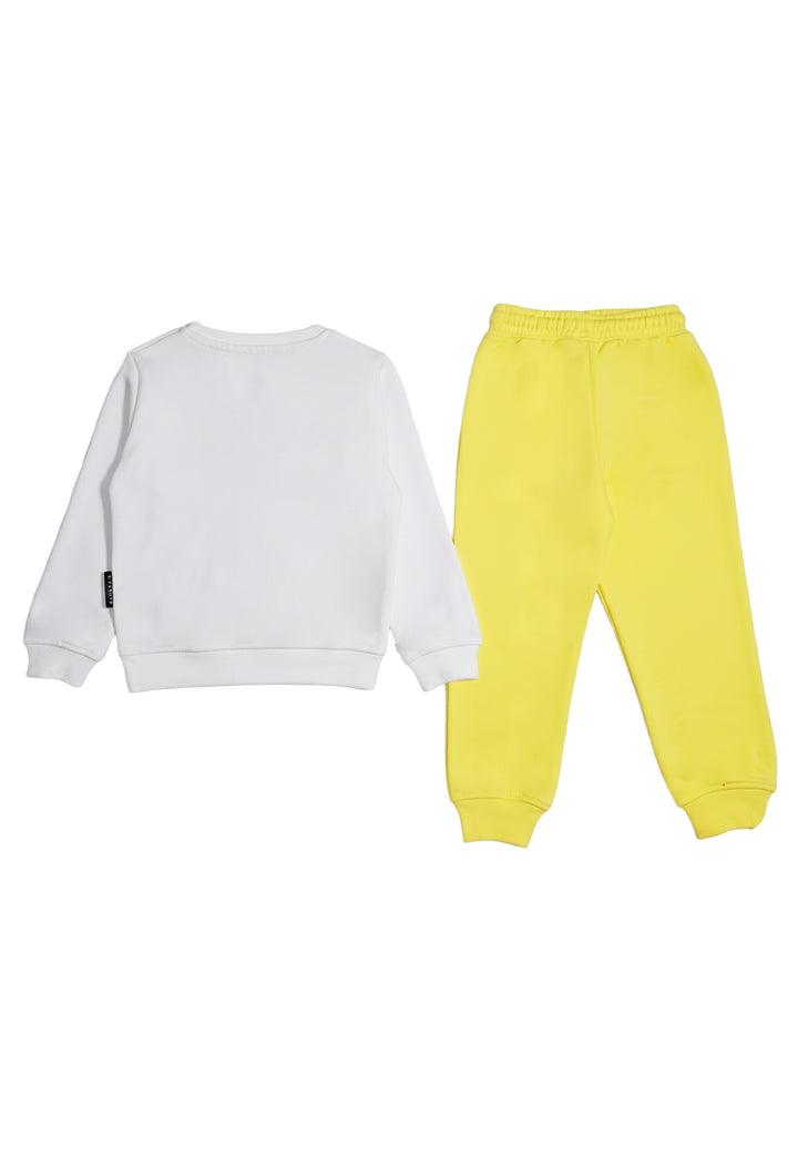 Conjunto de sudadera blanco y amarillo para recién nacido