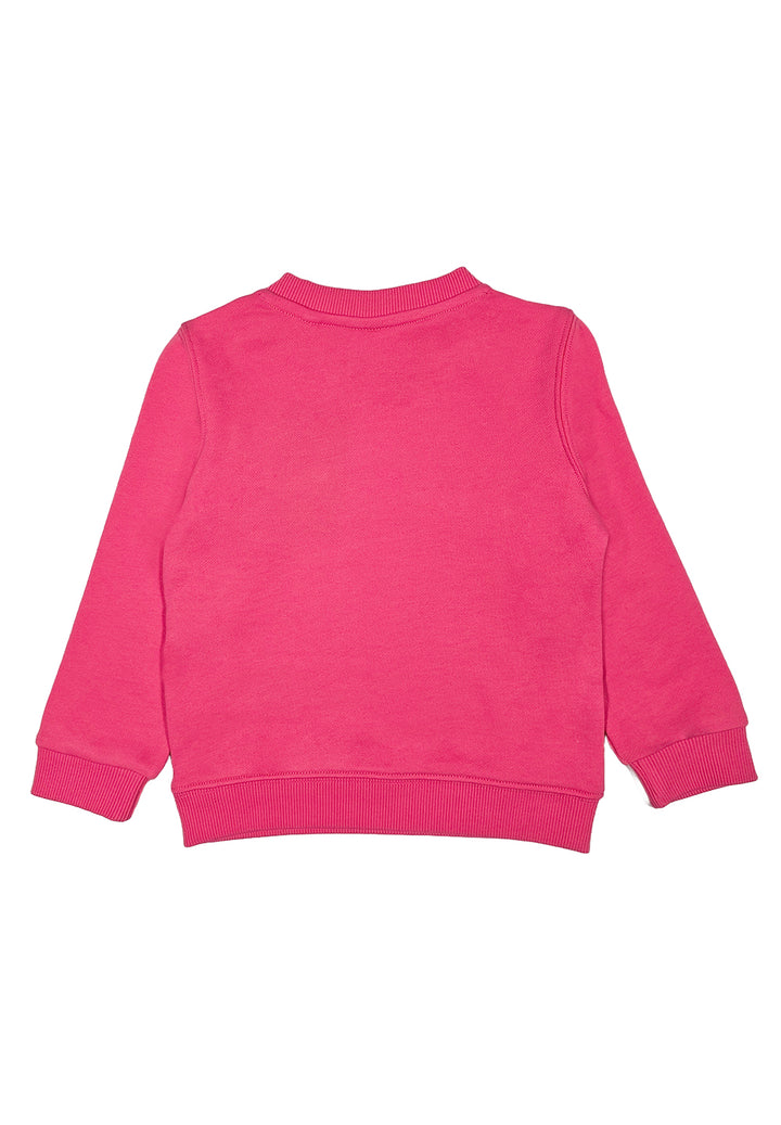 Sudadera de cuello redondo rosa para bebé niña