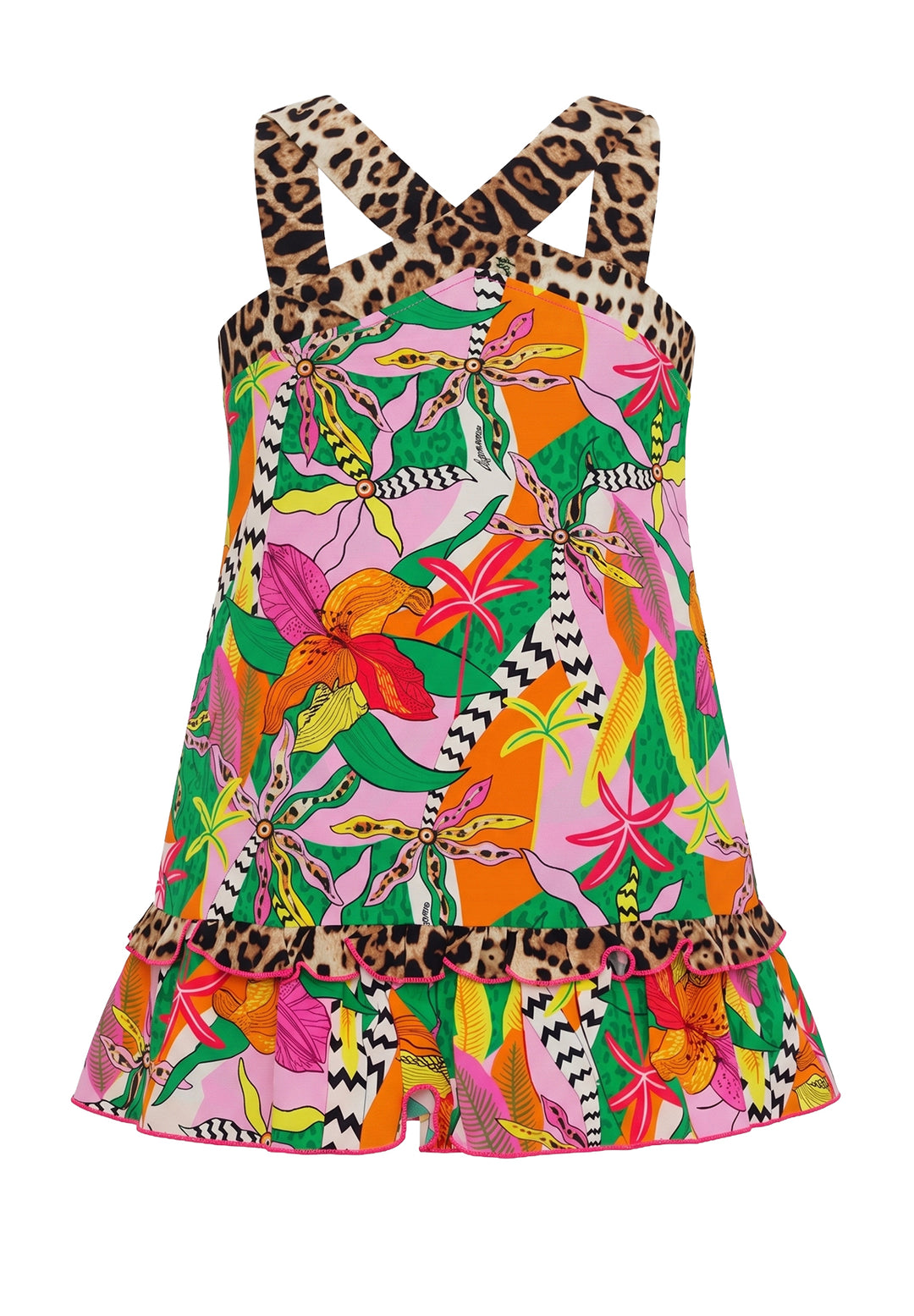 Vestido de playa multicolor para niña