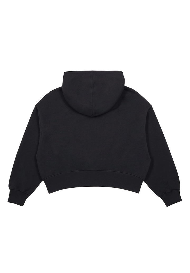 Sudadera con capucha negra para niña
