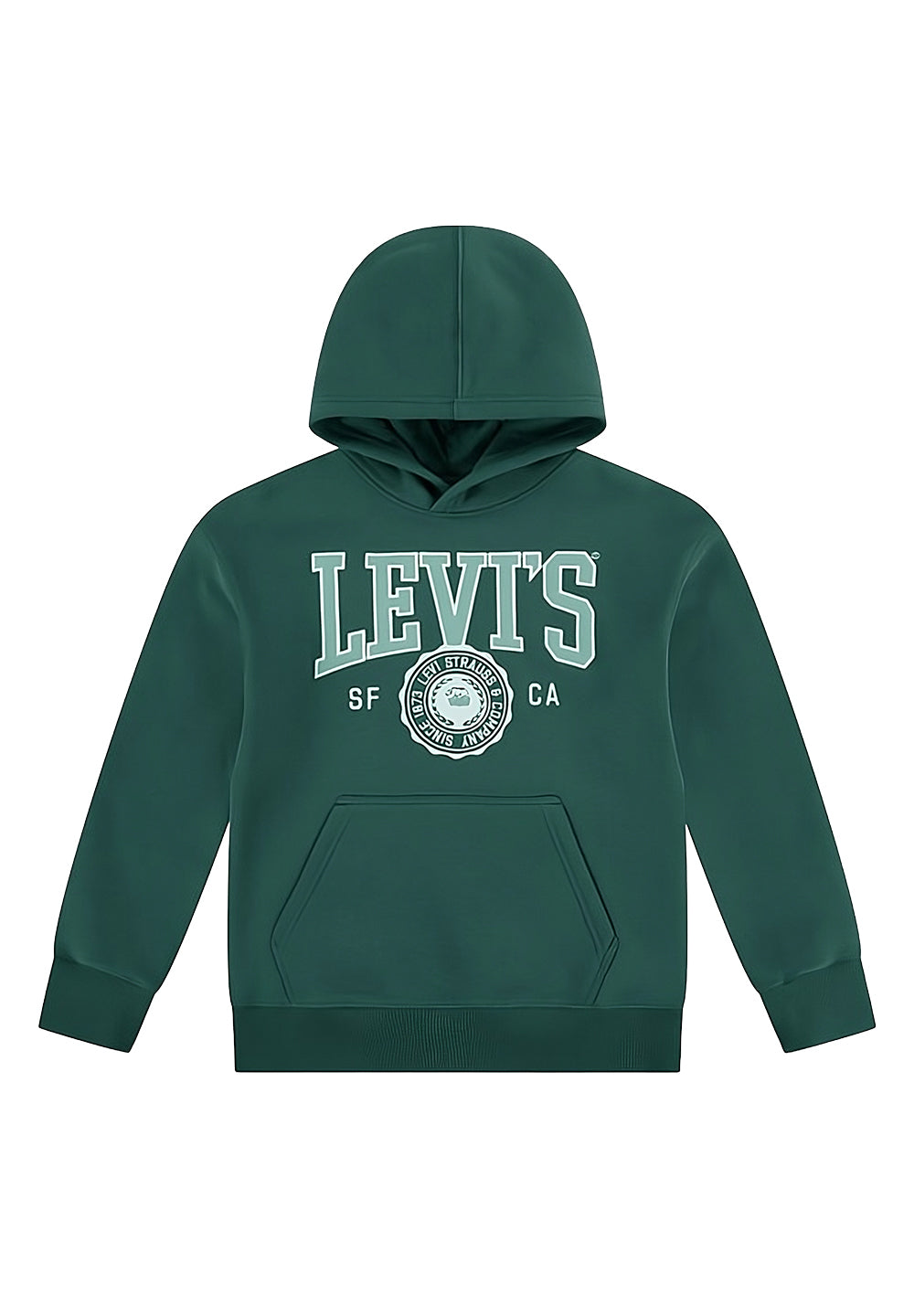 Sudadera con cremallera verde para niño