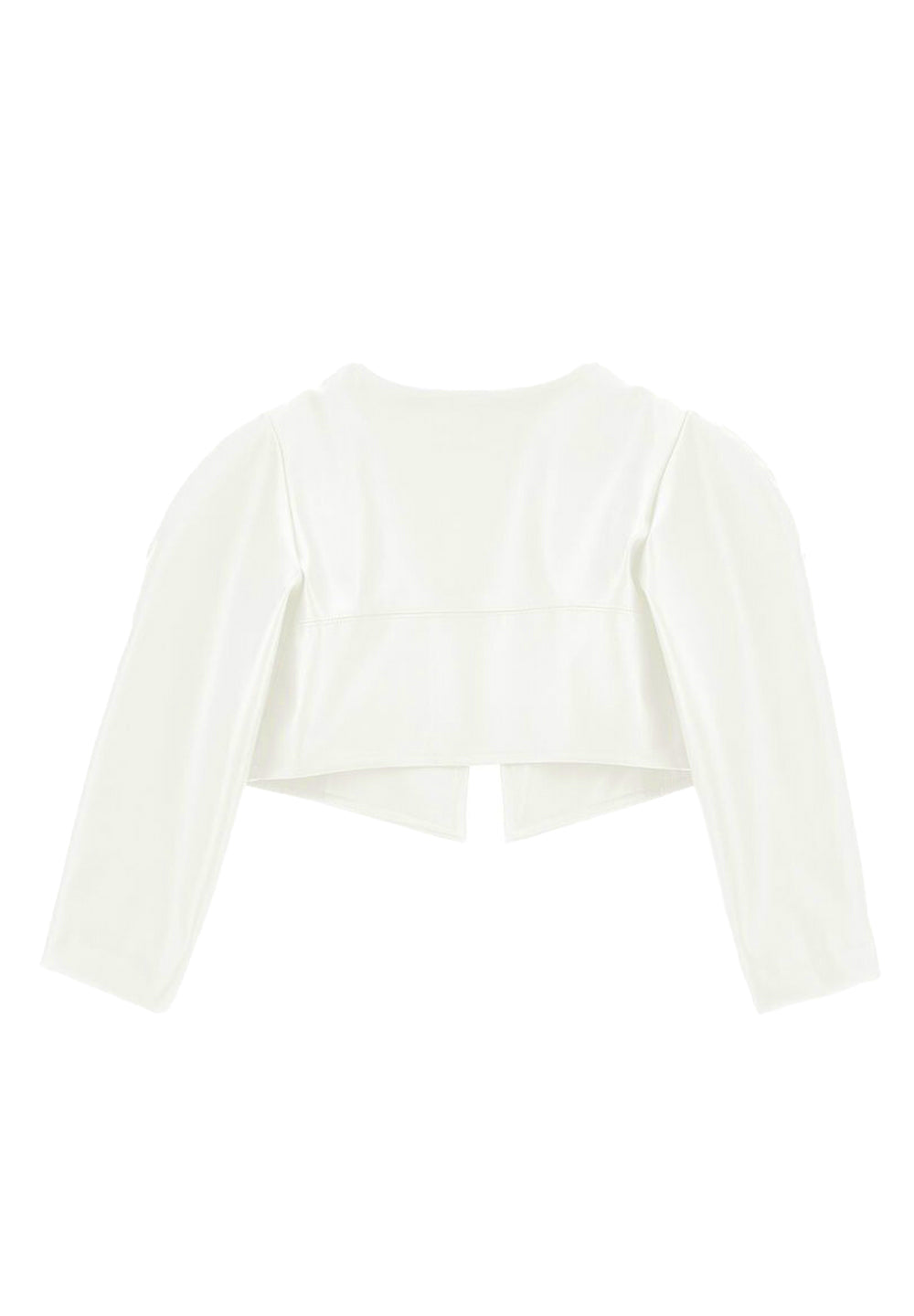 Cream faux leather jacket for baby girl