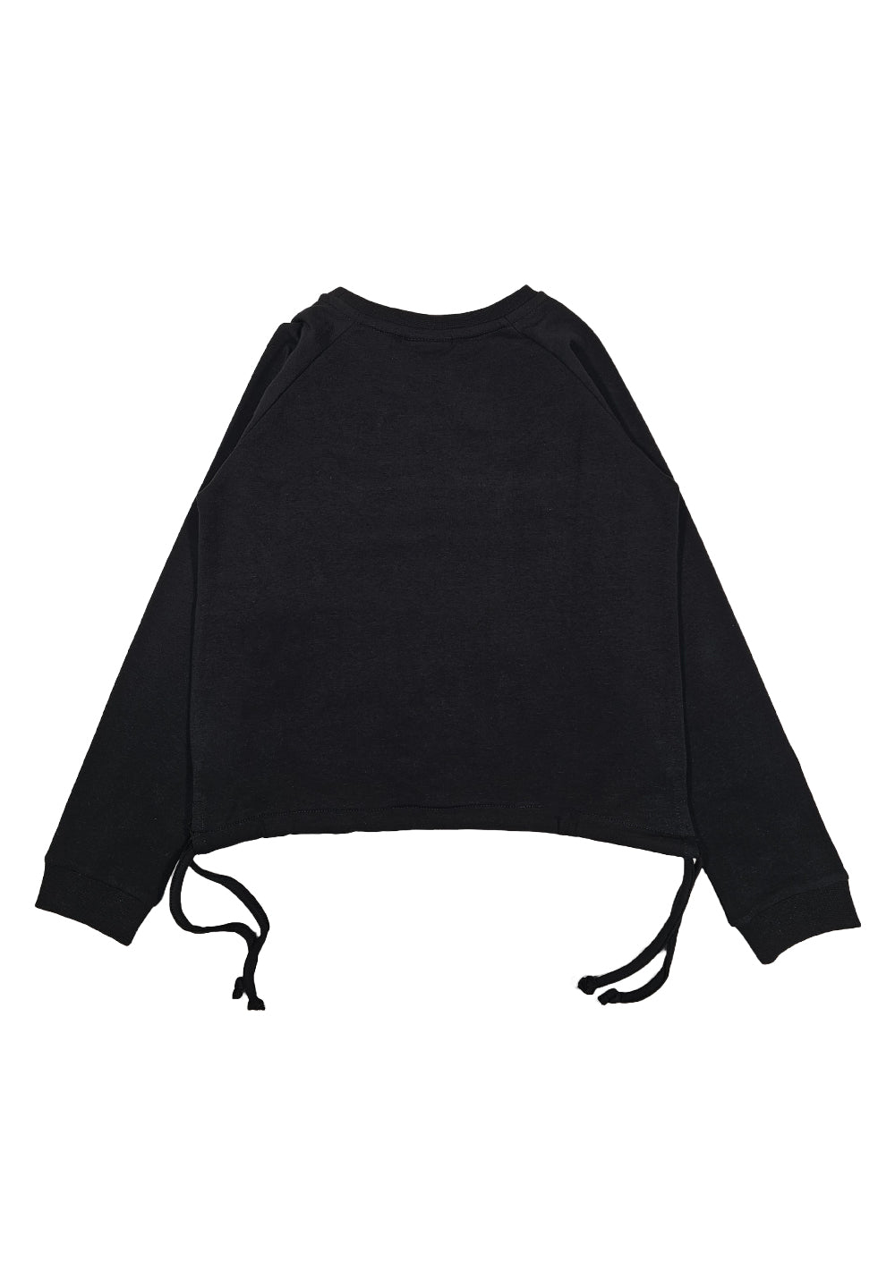 Sweat-shirt noir à col rond pour fille