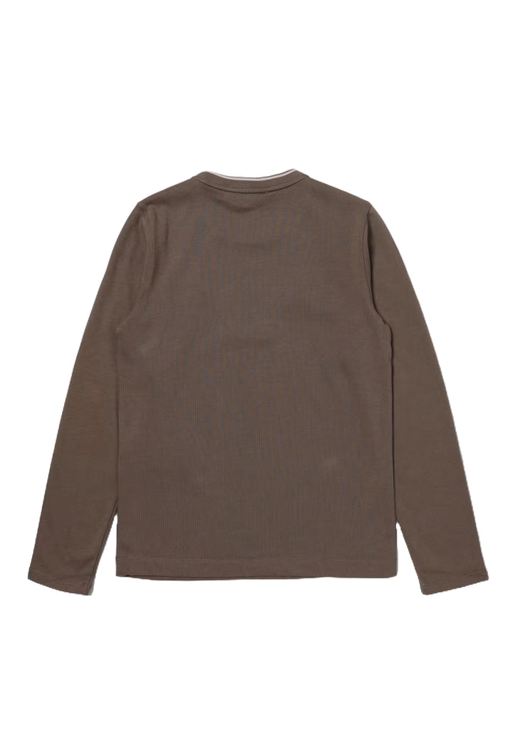 Sudadera de cuello redondo color barro para niño
