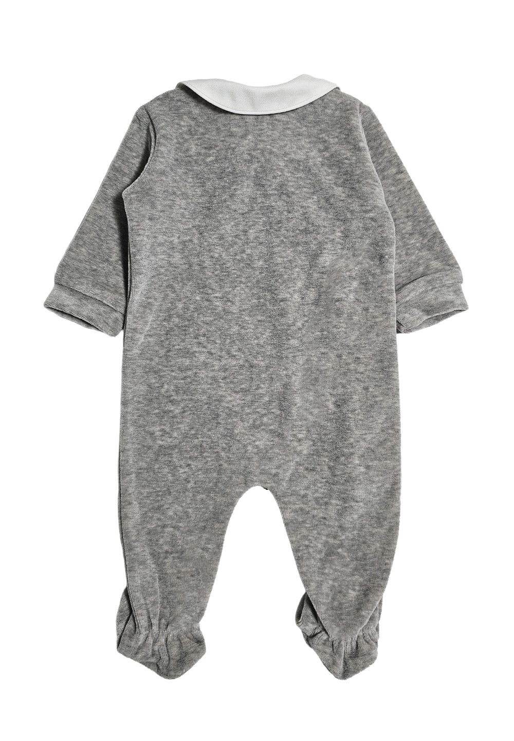 Grey chenille babygrow for newborn girl