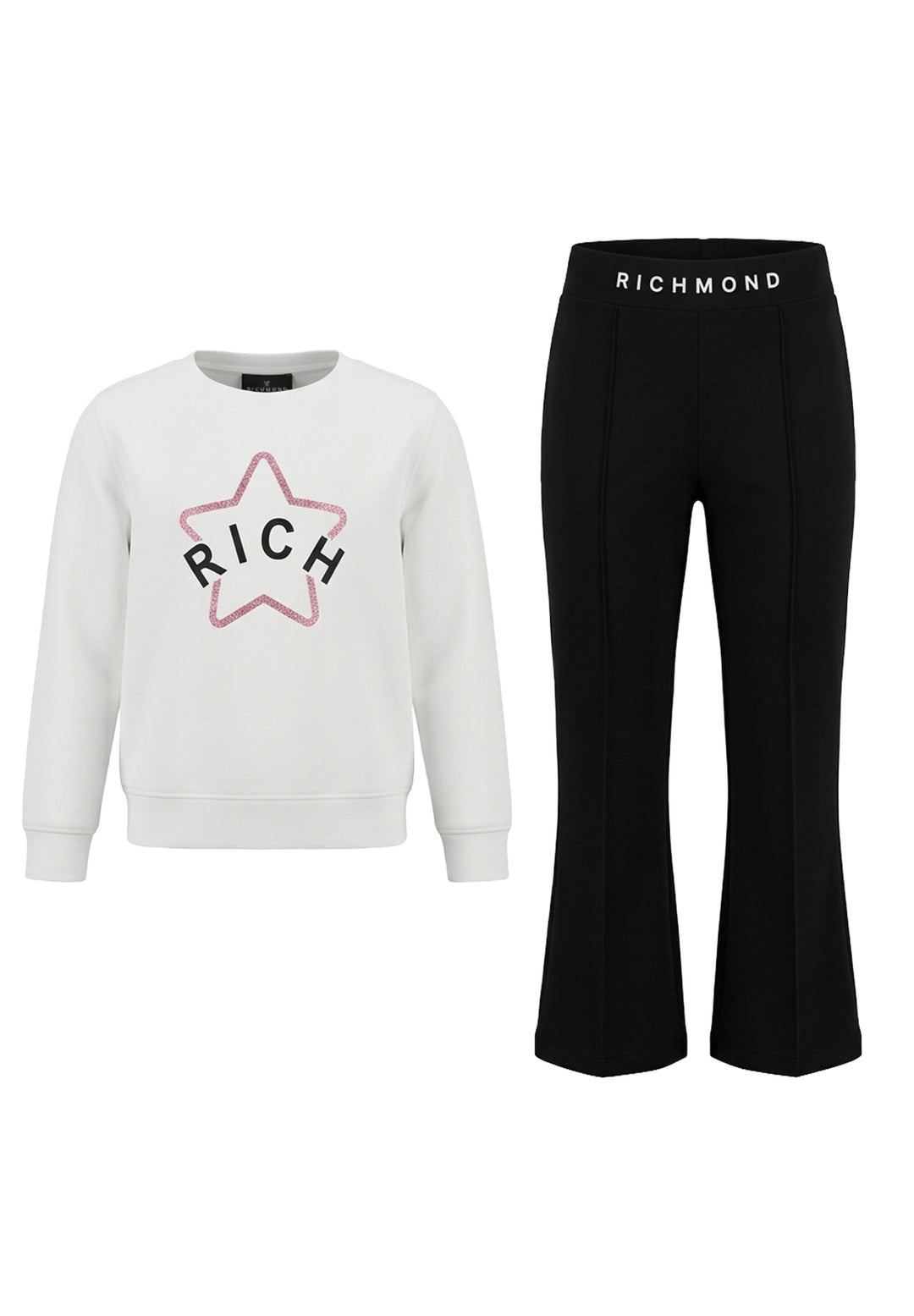 Schwarz-weißes Sweat-Set für Mädchen