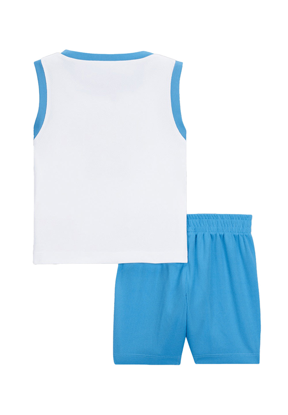White and light blue baby outfit