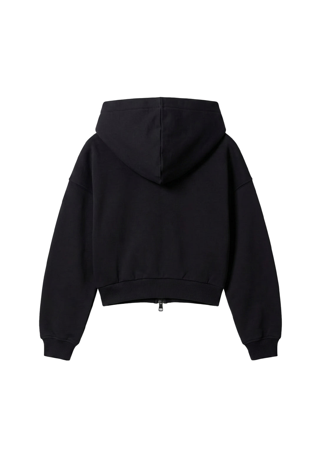 Sudadera con cremallera y capucha negra para niña