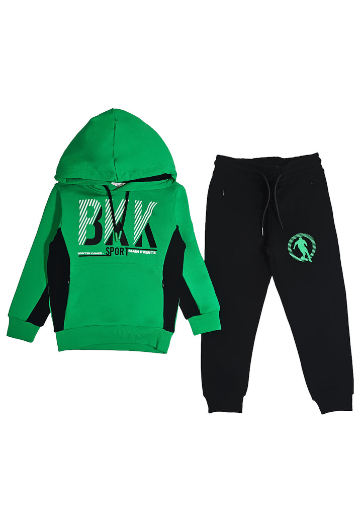 Green and black tracksuit for boys