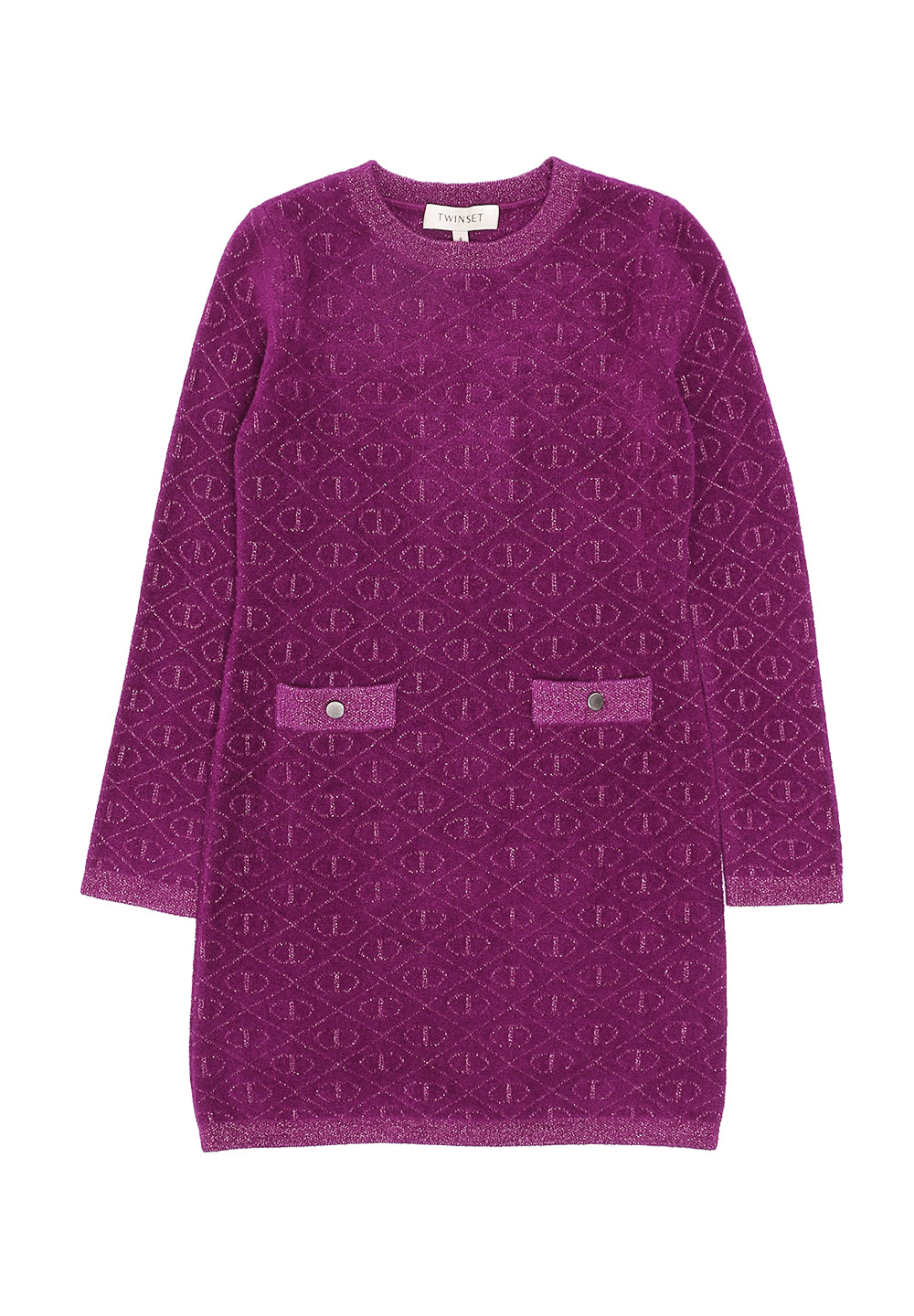 Vestido de punto fucsia para niña