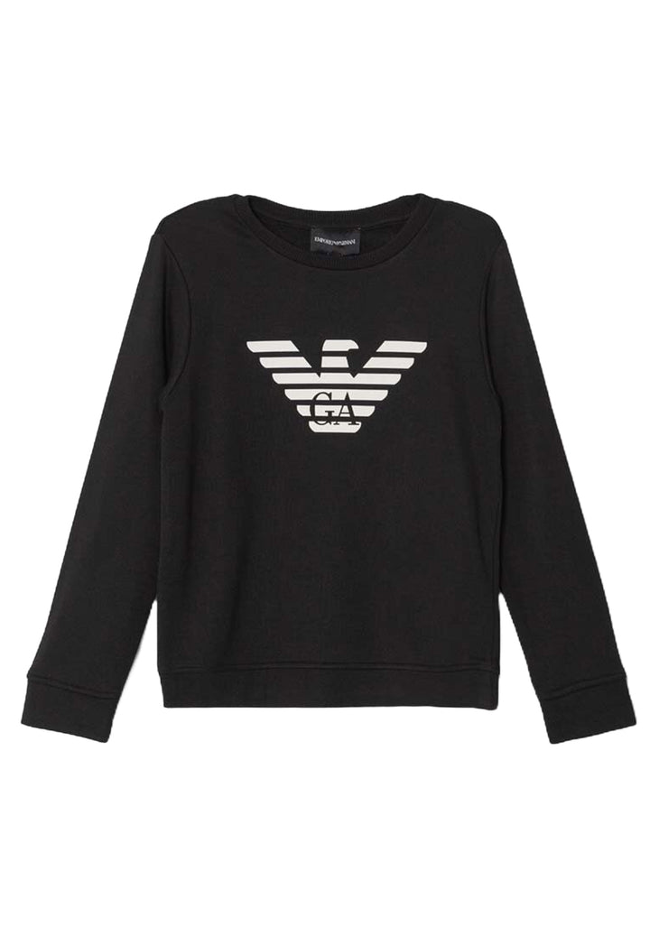 Sudadera negra de cuello redondo para niño