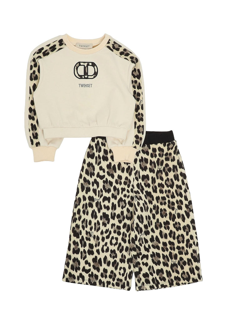 Conjunto de sudadera crema para niña