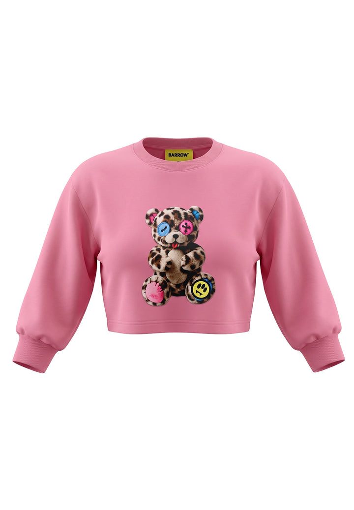 Pink crew neck sweatshirt for girls