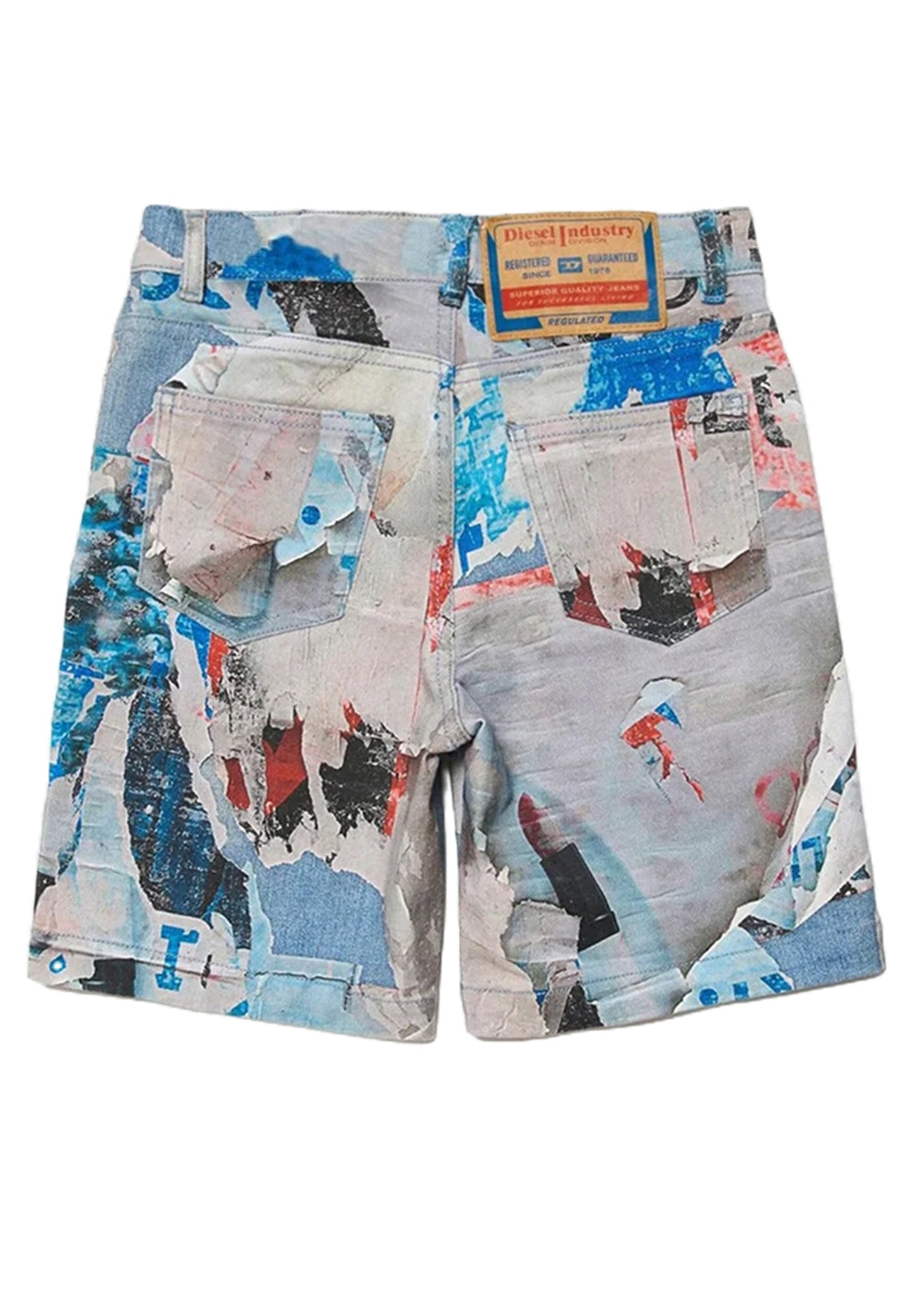 Multicolor denim Bermuda shorts for boys