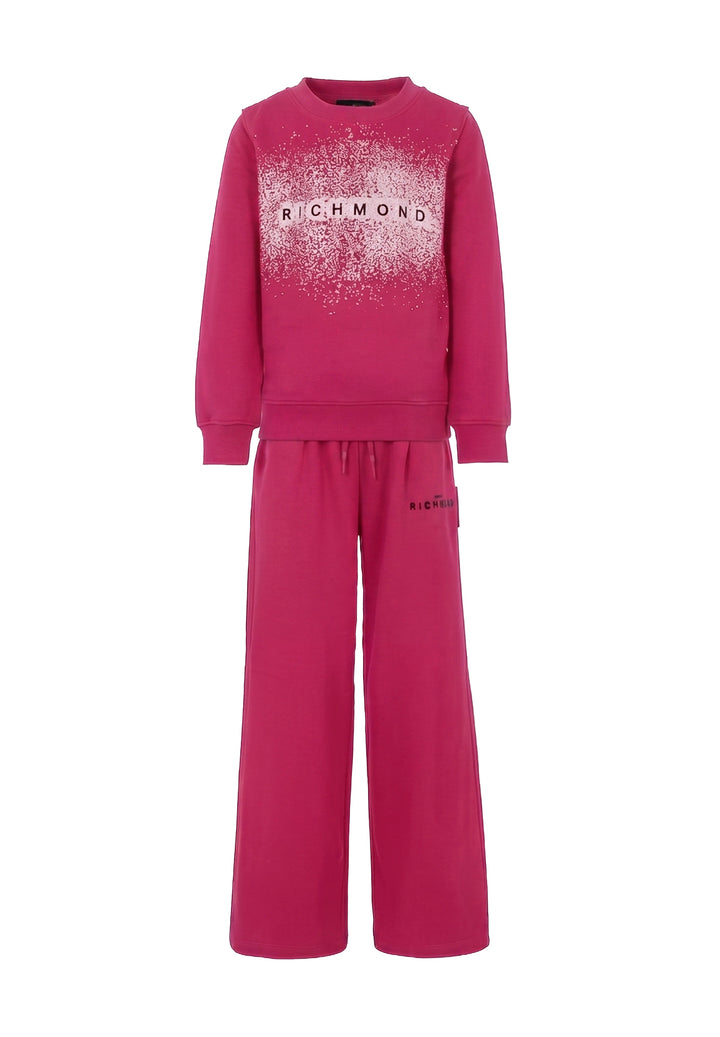 Fuchsiafarbenes Sweatshirt-Set für Mädchen