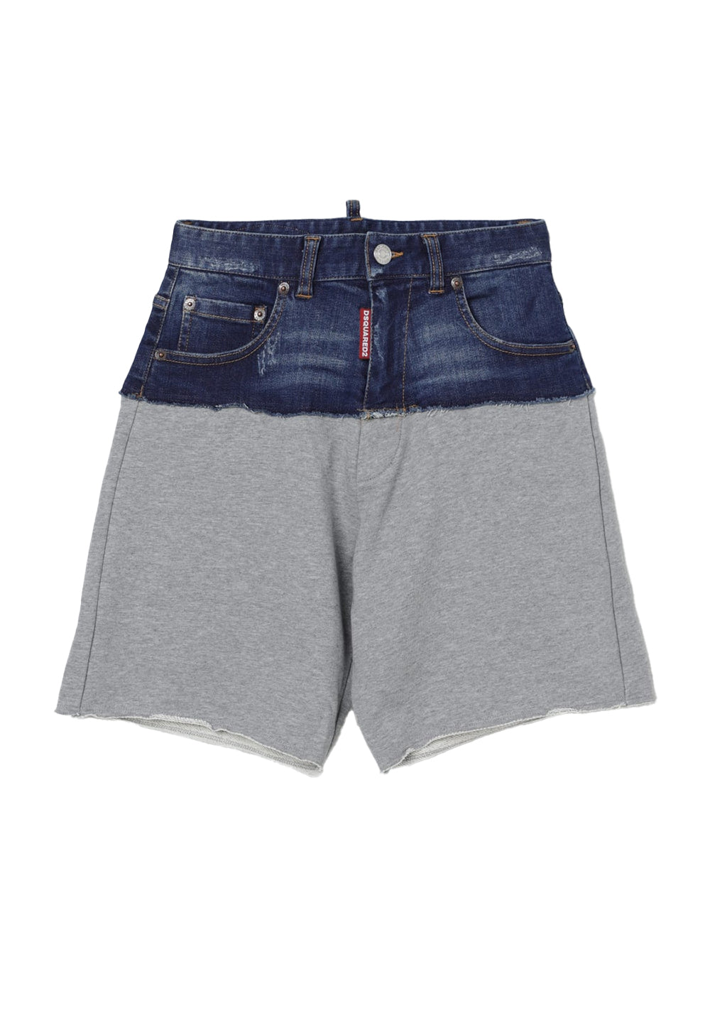Blue denim - grey shorts for boys