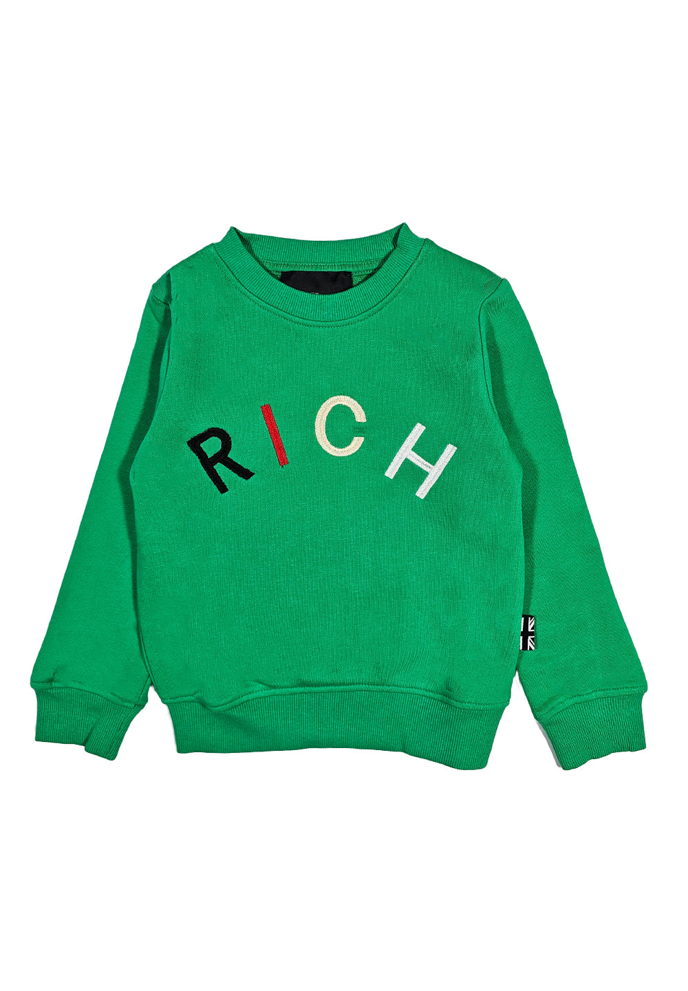 Sweat-shirt ras du cou vert pour enfant