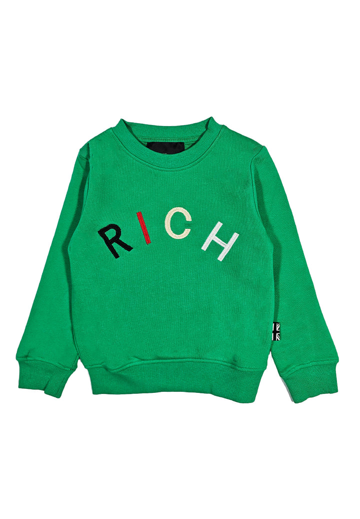 Sweat-shirt ras du cou vert pour enfant