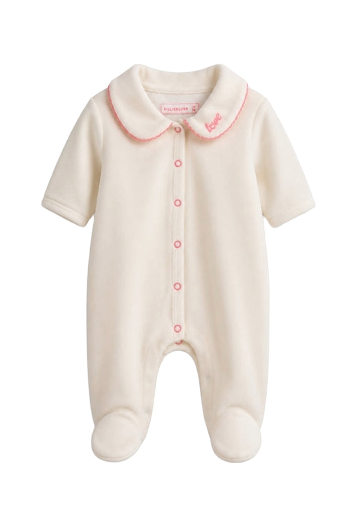Cream-colored baby girl onesie