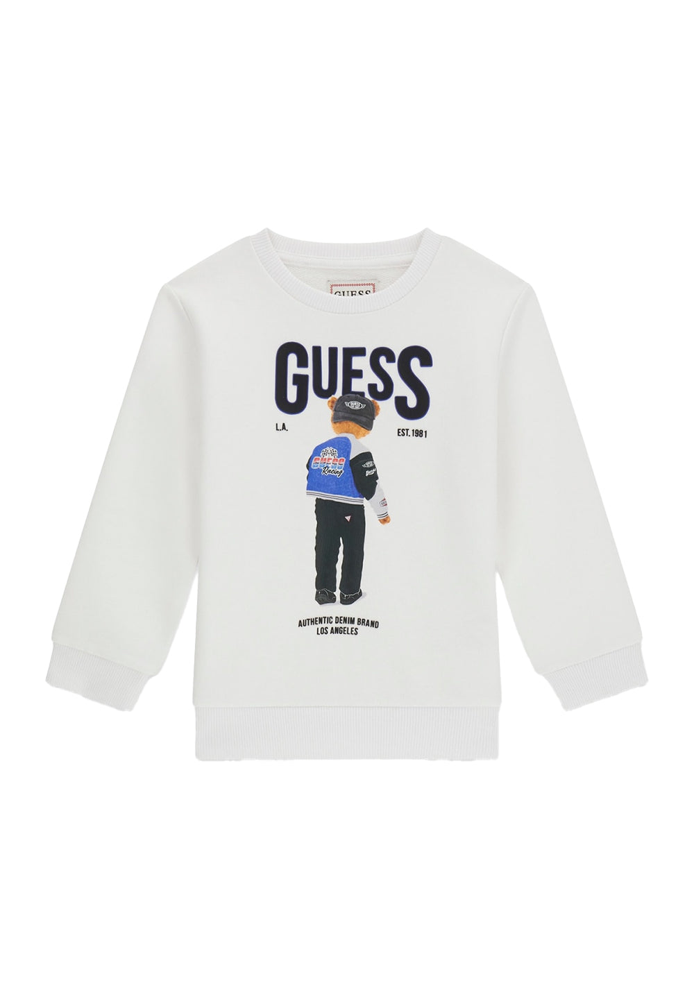 Weißes Sweatshirt mit Rundhalsausschnitt für Jungen