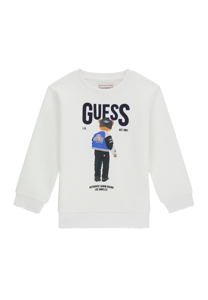 Weißes Sweatshirt mit Rundhalsausschnitt für Jungen