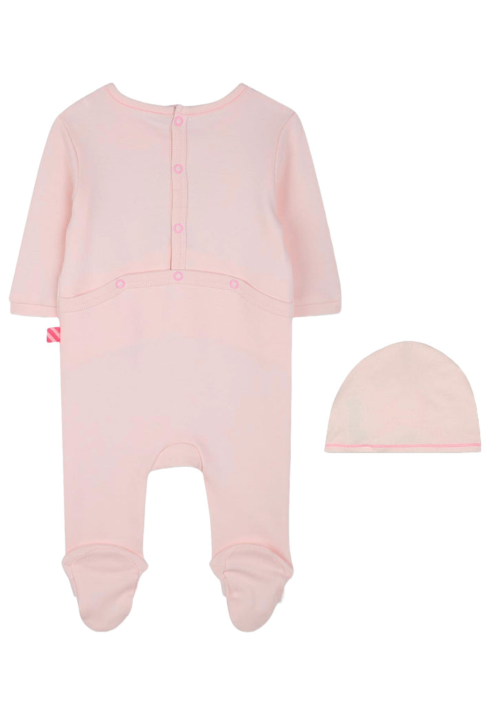 Baby girl's romper + hat set