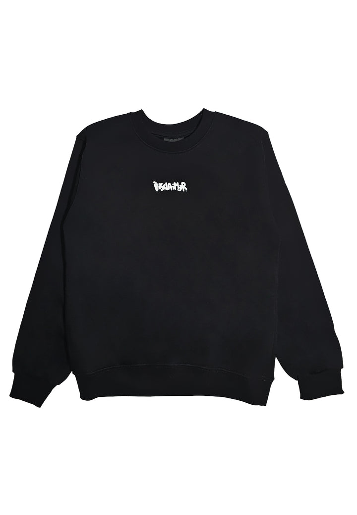 Sudadera negra de cuello redondo para niño