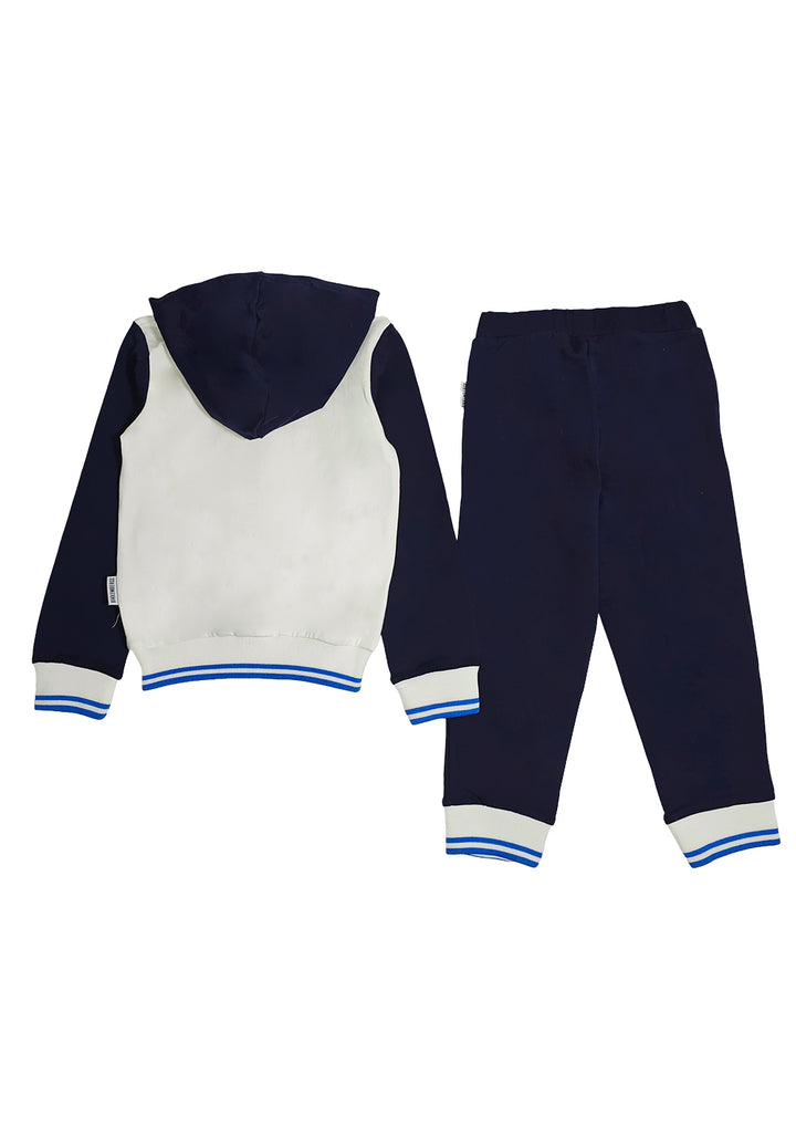 Weiß-blaues Sweatshirt-Set für Neugeborene