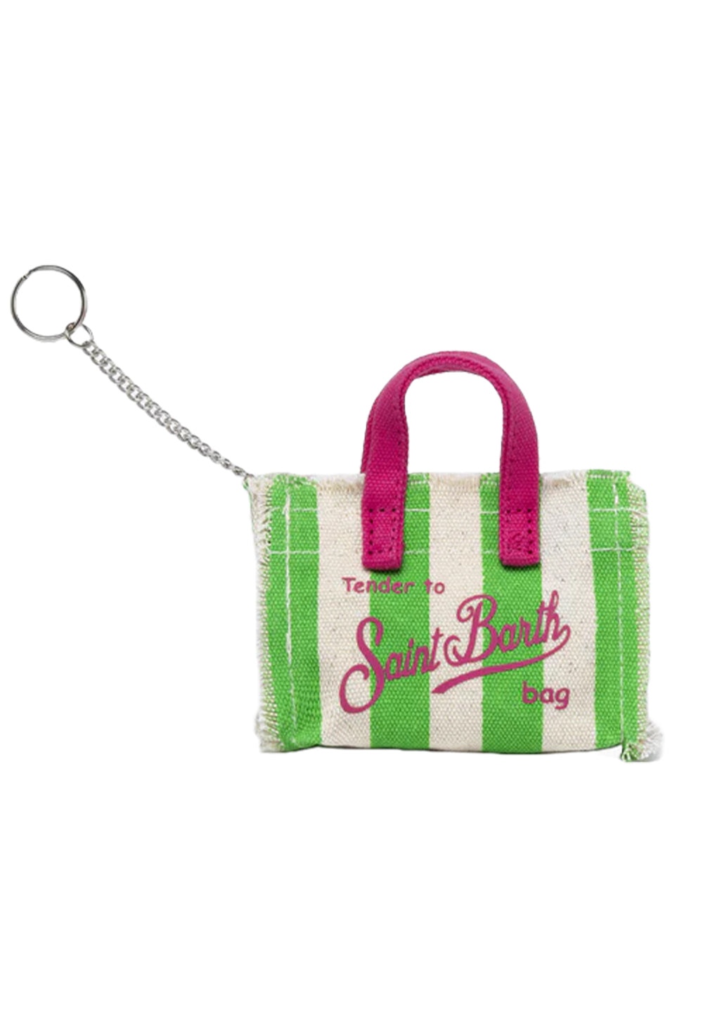 Green and fuchsia keychain for a girl