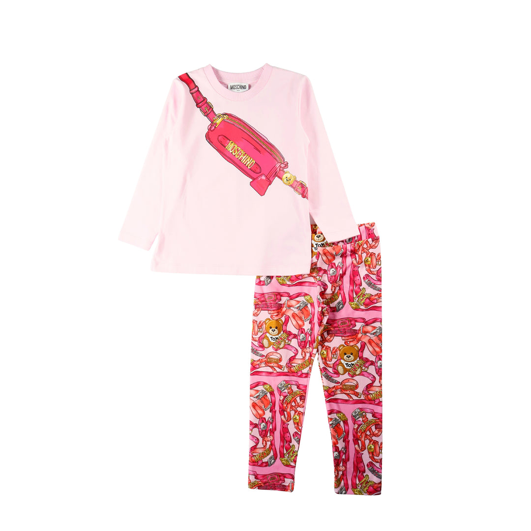 Ensemble sweat-shirt rose pour fille