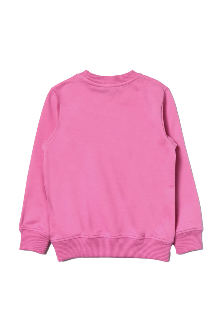 Sweat-shirt ras du cou fuchsia pour fille